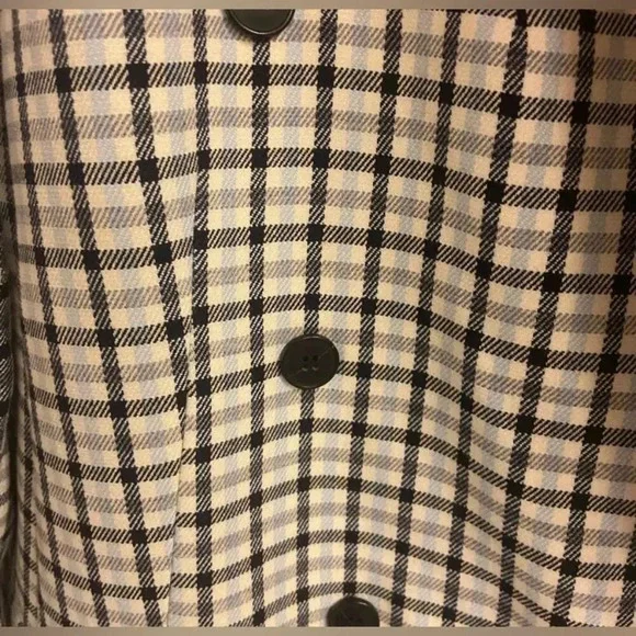 Club Monaco Heleni Plaid Coat Blue Ivory Multi Size Extra Large